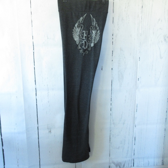 *SOLDHarley Davidson Sweatpants Beaded Embroidered - Picture 2 of 7